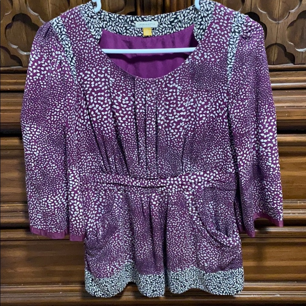 Leifsdottir 3/4 Tailored Pocket Front Blouse